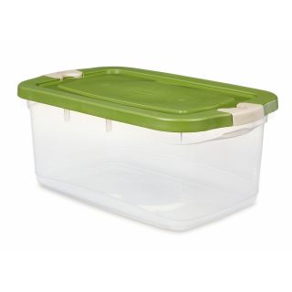 Rubbermaid Roughneck 50 Quart Clear General Tote with Locking Latch Lid