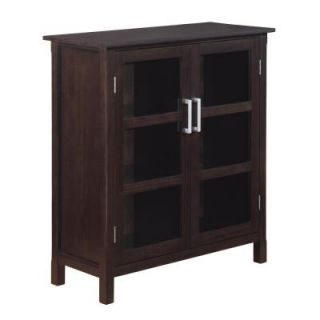 Simpli Home Kitchener Solid Wood Medium Storage Media Cabinet in Walnut Brown 3AXCRGL007