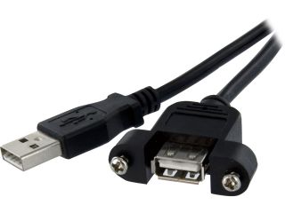 StarTech 2 ft Panel Mount USB Cable A to A   F/M