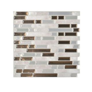 Smart Tiles Grigio 10.06 in. x 10.00 in. Peel and Stick Mosaic Decorative Wall Tile Backsplash in Grey (12 Pack) SM1065 12