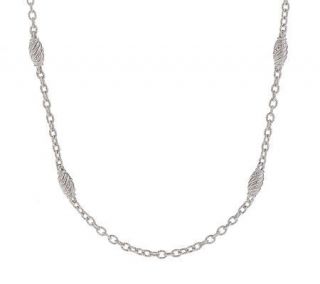 Judith Ripka Sterling 36 Fluted Barrel Station Chain —