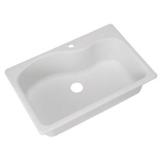 FrankeUSA Dual Mount Composite Granite 33x22x9 1 Hole Single Bowl Kitchen Sink in White SP3322 1