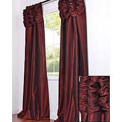 Ruched Header Syrah Faux Silk Taffeta 96 inch Curtain Panel