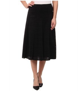 Calvin Klein Perforated Scuba Midi Skirt Black