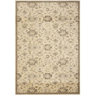 Hand woven Traditional Beige/Brown Floral Durban Rug (88 x 12)