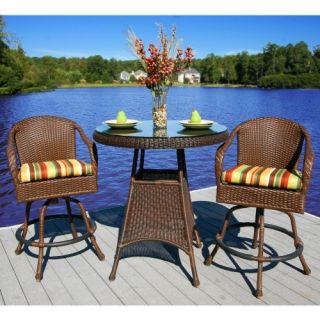 Tortuga Lexington Bar Height Patio Bistro Set   Patio Dining Sets