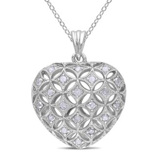 Haylee Jewels Sterling Silver 1ct TDW Diamond Heart Necklace (I J, I2