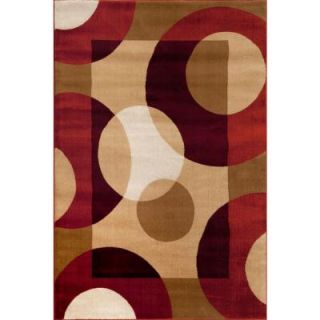 World Rug Gallery Modern Circles Multi 3 ft. 3 in. x 5 ft. Indoor Area Rug 100 Multi 3'3" x 5'