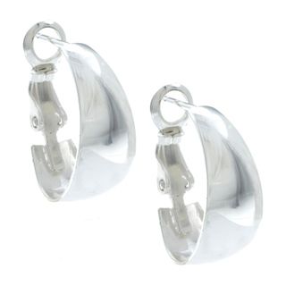Sunstone Sterling Silver Polished Wide Hoop Earrings