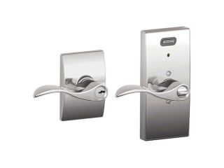 Schlage Century Collection Accent Bright Chrome Keyed Entry Lever with Built In Alarm Bright Chrome FE51 ACC 625 CEN