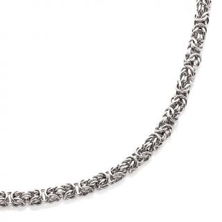Stately Steel 4mm 16" Byzantine Chain Necklace   7094722