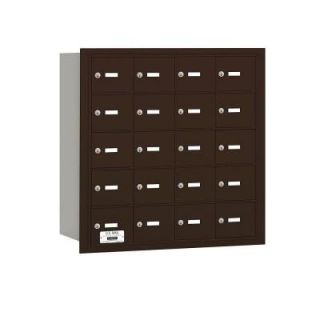 Salsbury Industries 3600 Series Bronze Private Rear Loading 4B Plus Horizontal Mailbox with 20A Doors 3620ZRP