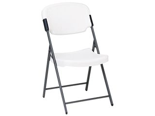 Iceberg 64003 Rough N Ready Resin Folding Chair, Steel Frame, Platinum