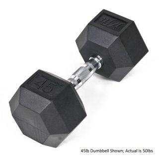 J FIT 50 lb Black Fixed Weight Dumbbell
