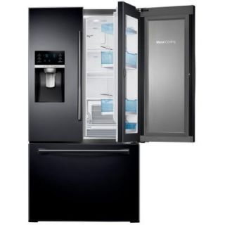 Samsung 27.8 cu. ft. Food Showcase French Door Refrigerator in Black RF28HDEDPBC