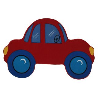 Fun Rugs Fun Time Shape FTS 027 Red Car Area Rug   Multicolor   Kids Rugs