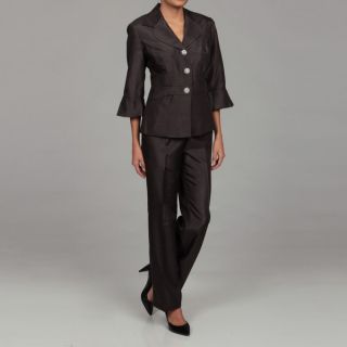 Dana Kay Womens Steel Rhinestone Button 2 piece Pant Suit  