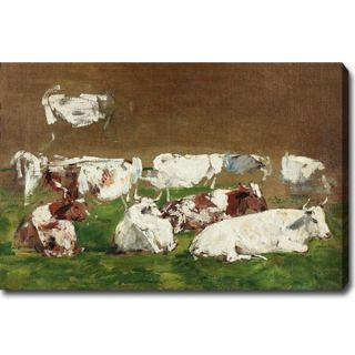 Eugene Boudin Cows at the Pasture Gallery Wrapped Oil on Canvas Art