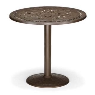 Telescope Casual 48 in. Round Cast Top Pedestal Patio Bar Height Dining Table   Patio Dining Tables