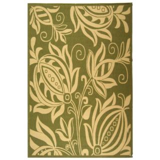 Safavieh Courtyard Olive and Natural Rectangular Indoor and Outdoor Machine Made Area Rug (Common 10 x 13; Actual 108 in W x 150 in L x 0.58 ft Dia)