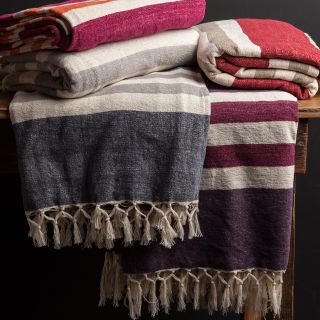 Surya Troy Smooth Stripe Throw   50L x 70W in.   Decorative Throws