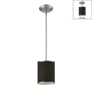 Z Lite Cameo 6 in W Brushed Nickel Mini Pendant Light with Black Fabric Shade