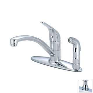 Pioneer Industries Legacy Polished Chrome Low Arc Kitchen Faucet with Side Spray