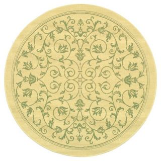 Safavieh Vaucluse Outdoor Rug   Natural / Olive (53 Round)