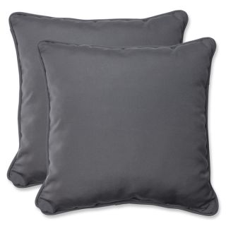 Pillow Perfect 18.5 inch Throw Pillow with Charcoal Sunbrella Fabric