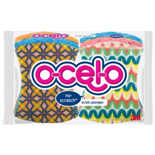 ocelo 4 Pack Cellulose Sponge with Scouring Pads