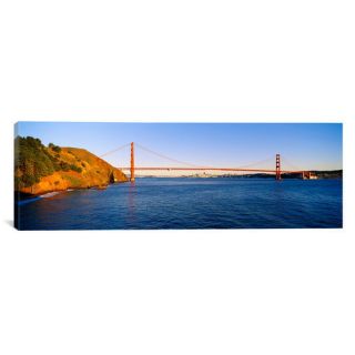 iCanvas Panoramic Suspension Bridge Across the Sea, Golden Gate Bridge, San Francisco, California Photographic Print on Canvas