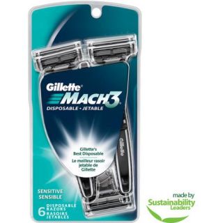 Gillette MACH3 Sensitive Men's Disposable Razor 3 Count
