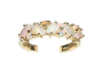 9K Yellow Gold Ladies Colorful Fiery Opal Eternity Band Ring   Size 11.25   Finger Sizes 5 to 12 Available