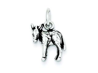 Genuine .925 Sterling Silver Antiqued Donkey Charm 1.3 Grams.