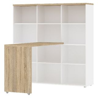 Tvilum Function Plus Desk With Bookcase   White/Oak