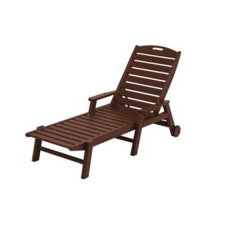 POLYWOOD Nautical Wheel Chaise Lounge with Arms
