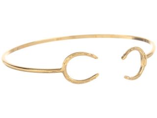 Emily Elizabeth Jewelry Open Bangle Bracelet 14k Gold Plated Dickon Horseshoes