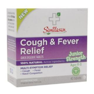 Similasan 1554013 Cough and Fever Relief   Junior Strength   Ages 6 to 11   40 Tabs