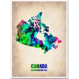 Trademark Fine Art "Canada Watercolor Map" Canvas Art by Naxart
