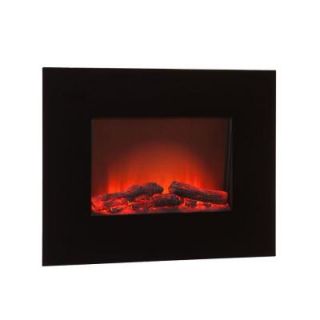 Southern Enterprises Vincent 26 in. Wall Mount Electric Fireplace in Black 2948041