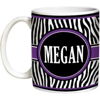 Personalized 15 Ounce Zebra Mug, Purple
