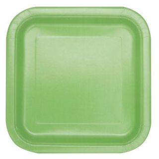 9" Square Mint Green Party Plates, 14 Count