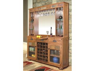 Sunny Designs Sedona Server & Back Bar In Rustic Oak