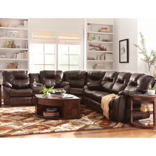 Hardy Bonded Leather Reclining Sectional Complete With Chaise Electric