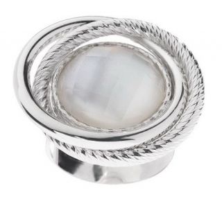 Honora Sterling Mother of Pearl Faceted Doublet Ring —