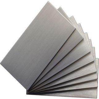 Instant Mosaic Peel and Stick Brushed Stainless Color 6 in. x 3 in. Metal Wall Tile (8 Pack) EKB 03 101