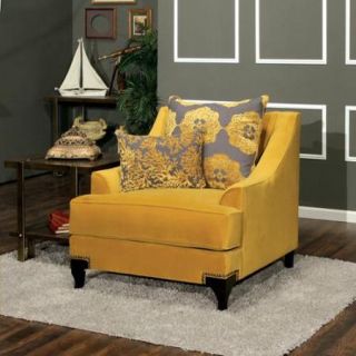 Furniture of America Visconti Premium Fabric Chair Gold