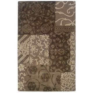 Linon Home Decor Ashton Collection Brown and Cream 1 ft. 10 in. x 2 ft. 10 in. Indoor Area Rug RUG SLSG5723