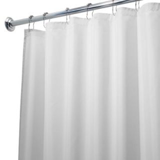 InterDesign Waterproof Extra Long Shower Curtain/Liner   White (72x96