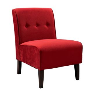 Oh Home Cozy Bright Red Padded Button Tufted Lounge Chair